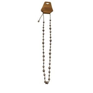 Monet Diamond Cut Beads Silver Color Metal‎ Beaded Necklace 27 Inches New
